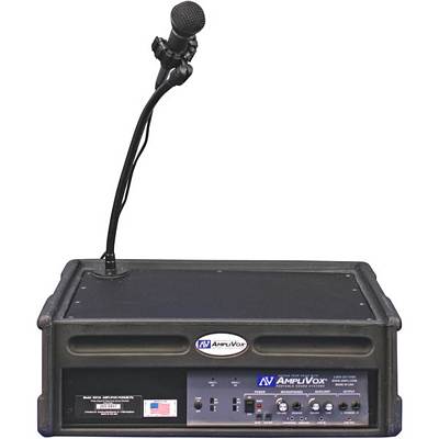 Amplivox SS124 Ampli-Pod Podium PA Tabletop Lectern with 500 Watt Amplifer and 3 Mic Inputs