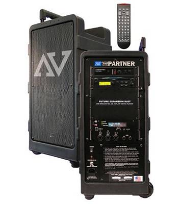 Amplivox SW915 Digital Audio Travel Partner 250 Watt Amplifier, 3 Combo XLR/Mic Input Jacks, Speakers and 8 CH UHF Receiver