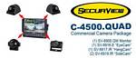 Crimestopper C-4500.Quad Truck Camera Package includes 1 SV-6916-E, 2 SV-6919.IR, 1 SV-6917.IR and 1 SV-8900.QM
