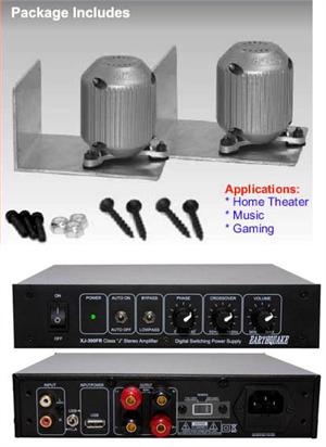 Earthquake MQB-1 K 2 x Mini Quake Mini Shaker / Transducer KIT with XJ-300F Earthquake MQB-1 K 2 x Mini Quake Mini Shaker / Transducer KIT with XJ-300FR 300W Amplifier for Home, Car, Industrial and Gaming PAIR
