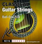 Kona KC116 Ball-End Classical Silver Plated Copper Wound Guitar Strings.028-.044