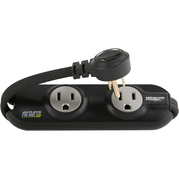 Monster Power MPOTG400BK Outlets To Go 4Outlet Mini Power Strip