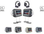 Power Acoustik HDVD-9 8.8 Inch Touch Screen Universal Headrest Replacements with Dual Built In DVD Players Gray Black Beige Tan