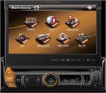 PPI PVI.170Bi Single DIN Flip Up 7 LCD Touch Screen AM / FM MP4 AVI Divx Digital Media Receiver with USB SD Aux and Bluetooth